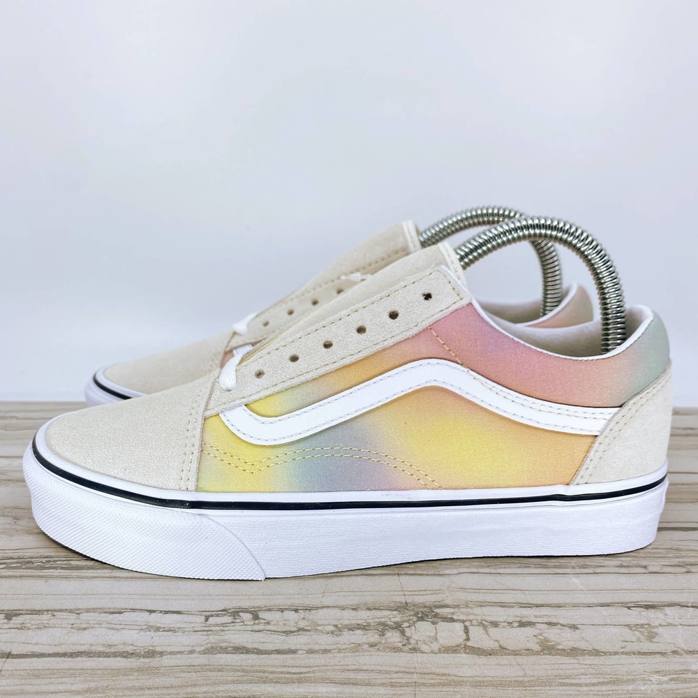 Vans Old Skool Cream with Pastel Rainbow Panels